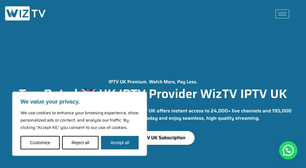 WizTV IPTV UK budget-friendly yearly subscription deals