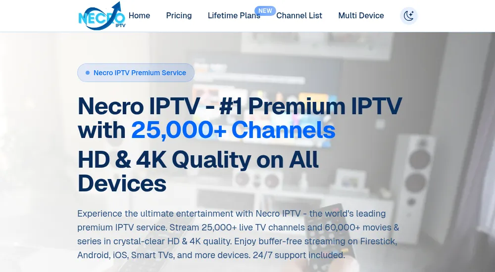 Necro IPTV high-quality sports streams compatible with TiviMate player